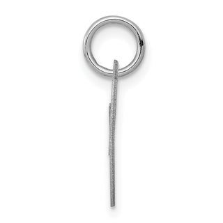 Sterling Silver Rhodium-plated Small Fancy Script Initial O Charm