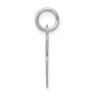Sterling Silver Rhodium-plated Small Fancy Script Initial R Charm