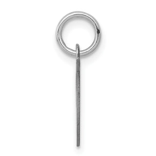 Sterling Silver Rhodium-plated Small Fancy Script Initial T Charm