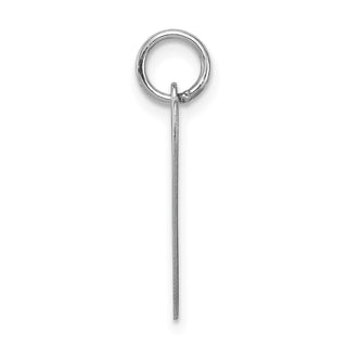 Sterling Silver Rhodium-plated Small Fancy Script Initial V Charm