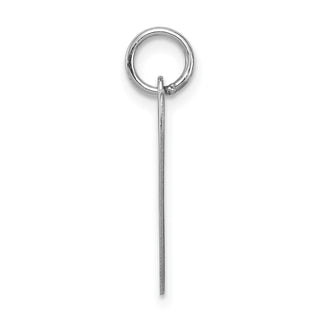Sterling Silver Rhodium-plated Small Fancy Script Initial V Charm