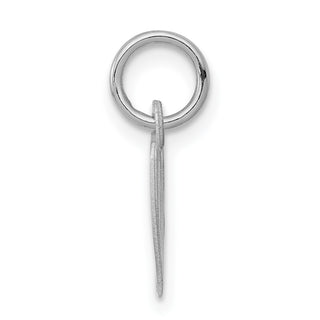Sterling Silver Rhodium-plated Small Fancy Script Initial W Charm