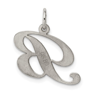 Sterling Silver Rhodium-plated Medium Fancy Script Initial B Charm