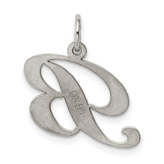 Sterling Silver Rhodium-plated Medium Fancy Script Initial B Charm