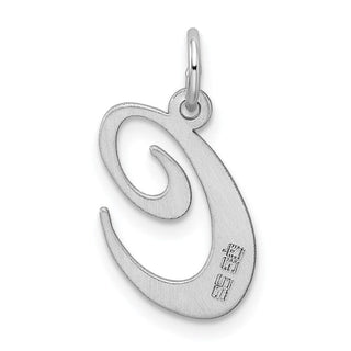 Sterling Silver Rhodium-plated Medium Fancy Script Initial C Charm