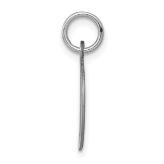 Sterling Silver Rhodium-plated Medium Fancy Script Initial D Charm