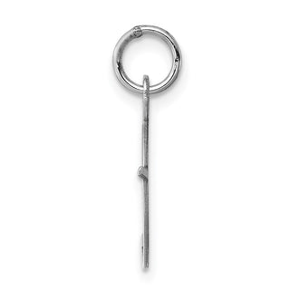 Sterling Silver Rhodium-plated Medium Fancy Script Initial F Charm