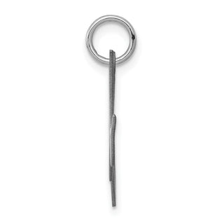 Sterling Silver Rhodium-plated Medium Fancy Script Initial M Charm