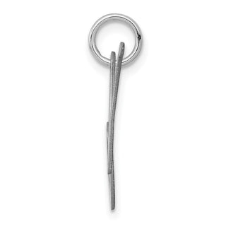 Sterling Silver Rhodium-plated Medium Fancy Script Initial N Charm