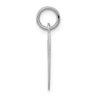 Sterling Silver Rhodium-plated Medium Fancy Script Initial O Charm