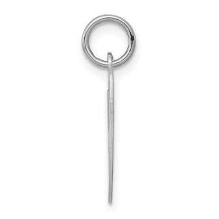 Sterling Silver Rhodium-plated Medium Fancy Script Initial O Charm