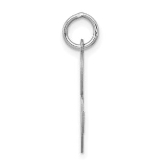 Sterling Silver Rhodium-plated Medium Fancy Script Initial R Charm