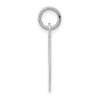 Sterling Silver Rhodium-plated Medium Fancy Script Initial T Charm