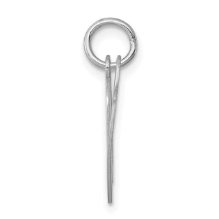 Sterling Silver Rhodium-plated Medium Fancy Script Initial V Charm