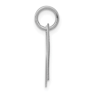 Sterling Silver Rhodium-plated Medium Fancy Script Initial W Charm