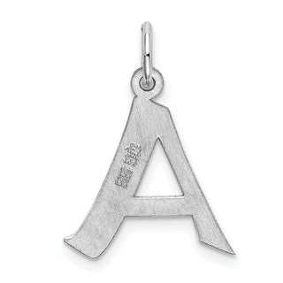 Sterling Silver Rhodium-plated Medium Block Initial A Charm QC5089A