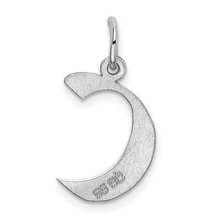 Sterling Silver Rhodium-plated Medium Block Initial C Charm QC5089C