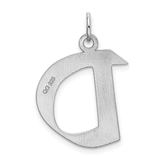 Sterling Silver Rhodium-plated Medium Block Initial D Charm QC5089D