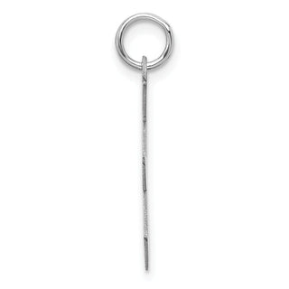 Sterling Silver Rhodium-plated Medium Block Initial E Charm QC5089E
