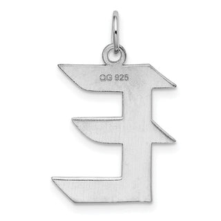 Sterling Silver Rhodium-plated Medium Block Initial E Charm QC5089E