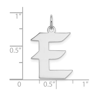 Sterling Silver Rhodium-plated Medium Block Initial E Charm QC5089E