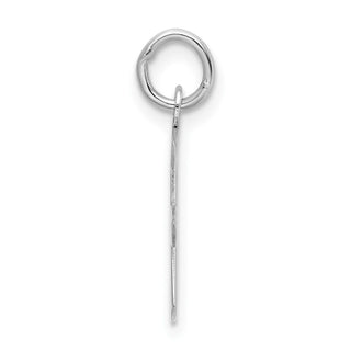 Sterling Silver Rhodium-plated Medium Block Initial F Charm QC5089F