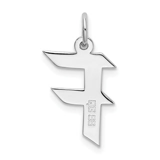 Sterling Silver Rhodium-plated Medium Block Initial F Charm QC5089F