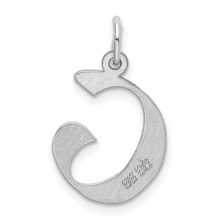 Sterling Silver Rhodium-plated Medium Block Initial G Charm QC5089G