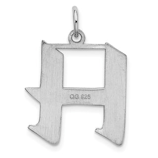 Sterling Silver Rhodium-plated Medium Block Initial H Charm QC5089H