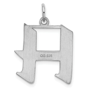 Sterling Silver Rhodium-plated Medium Block Initial H Charm QC5089H