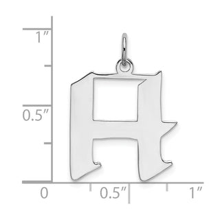 Sterling Silver Rhodium-plated Medium Block Initial H Charm QC5089H