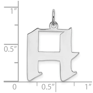 Sterling Silver Rhodium-plated Medium Block Initial H Charm QC5089H