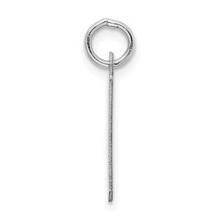 Sterling Silver Rhodium-plated Medium Block Initial I Charm QC5089I