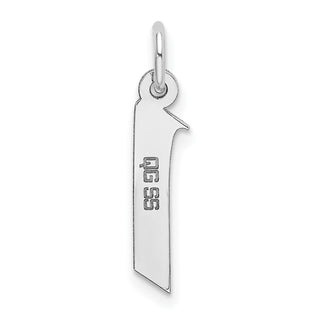 Sterling Silver Rhodium-plated Medium Block Initial I Charm QC5089I