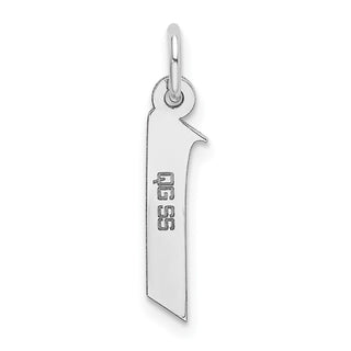 Sterling Silver Rhodium-plated Medium Block Initial I Charm QC5089I