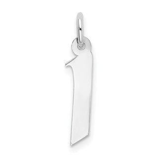 Sterling Silver Rhodium-plated Medium Block Initial I Charm QC5089I