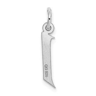 Sterling Silver Rhodium-plated Medium Block Initial J Charm QC5089J