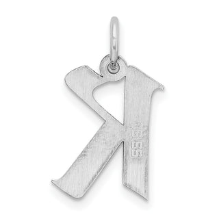 Sterling Silver Rhodium-plated Medium Block Initial K Charm QC5089K