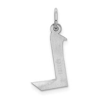 Sterling Silver Rhodium-plated Medium Block Initial L Charm QC5089L