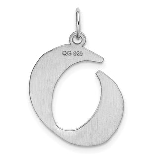 Sterling Silver Rhodium-plated Medium Block Initial O Charm QC5089O