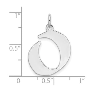 Sterling Silver Rhodium-plated Medium Block Initial O Charm QC5089O