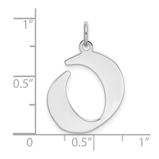 Sterling Silver Rhodium-plated Medium Block Initial O Charm QC5089O