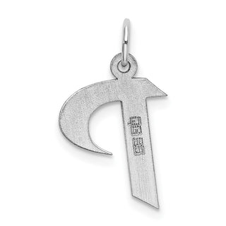 Sterling Silver Rhodium-plated Medium Block Initial P Charm QC5089P