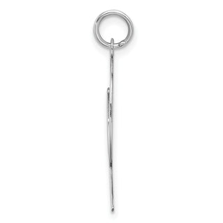 Sterling Silver Rhodium-plated Medium Artisan Block Initial Q Charm