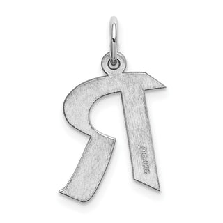 Sterling Silver Rhodium-plated Medium Block Initial R Charm QC5089R