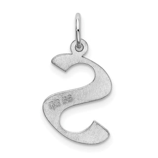 Sterling Silver Rhodium-plated Medium Block Initial S Charm QC5089S