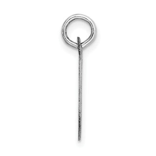 Sterling Silver Rhodium-plated Medium Artisan Block Initial U Charm
