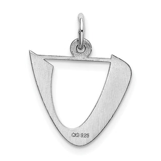Sterling Silver Rhodium-plated Medium Artisan Block Initial U Charm