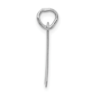Sterling Silver Rhodium-plated Medium Block Initial W Charm QC5089W