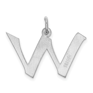 Sterling Silver Rhodium-plated Medium Block Initial W Charm QC5089W